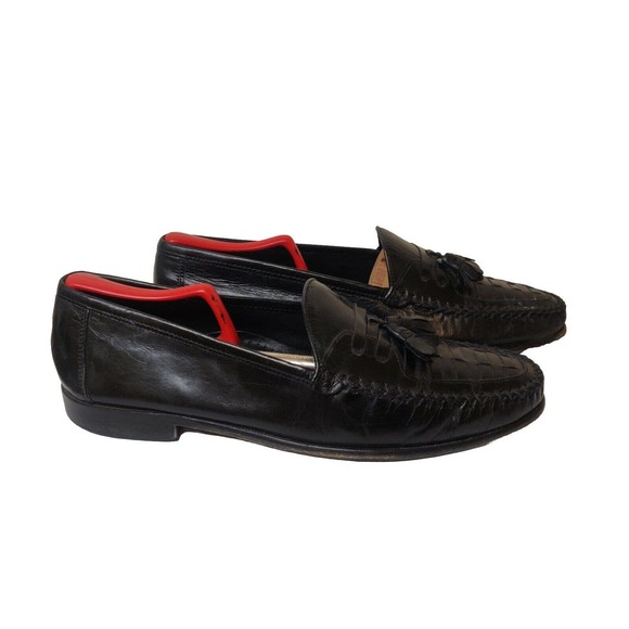 Giorgio Brutini Men\'s Dress Shoes Loafers Tasseled Black Leather Size 10.5. main image 5